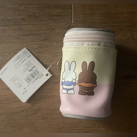 MIFFY-Imported (NWT) Mini Zipped Faux Leather Pouch - Picture 6 of 12